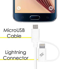 Amzer Apple MFi Certified 2-1 Sync & Charge Lightning cable with micro