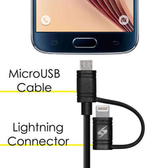 Amzer Apple MFi Certified 2-1 Sync & Charge Lightning cable with micro