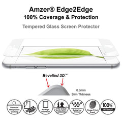 Protection d'écran HD Edge2Edge en verre trempé Amzer® Kristal™ - Blanc