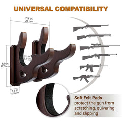 TESLYAR Gun Rack Wall Mount Hold Up Displays Horizontal Gun Rack