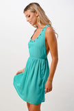 Grommet Detail A-Line Dress