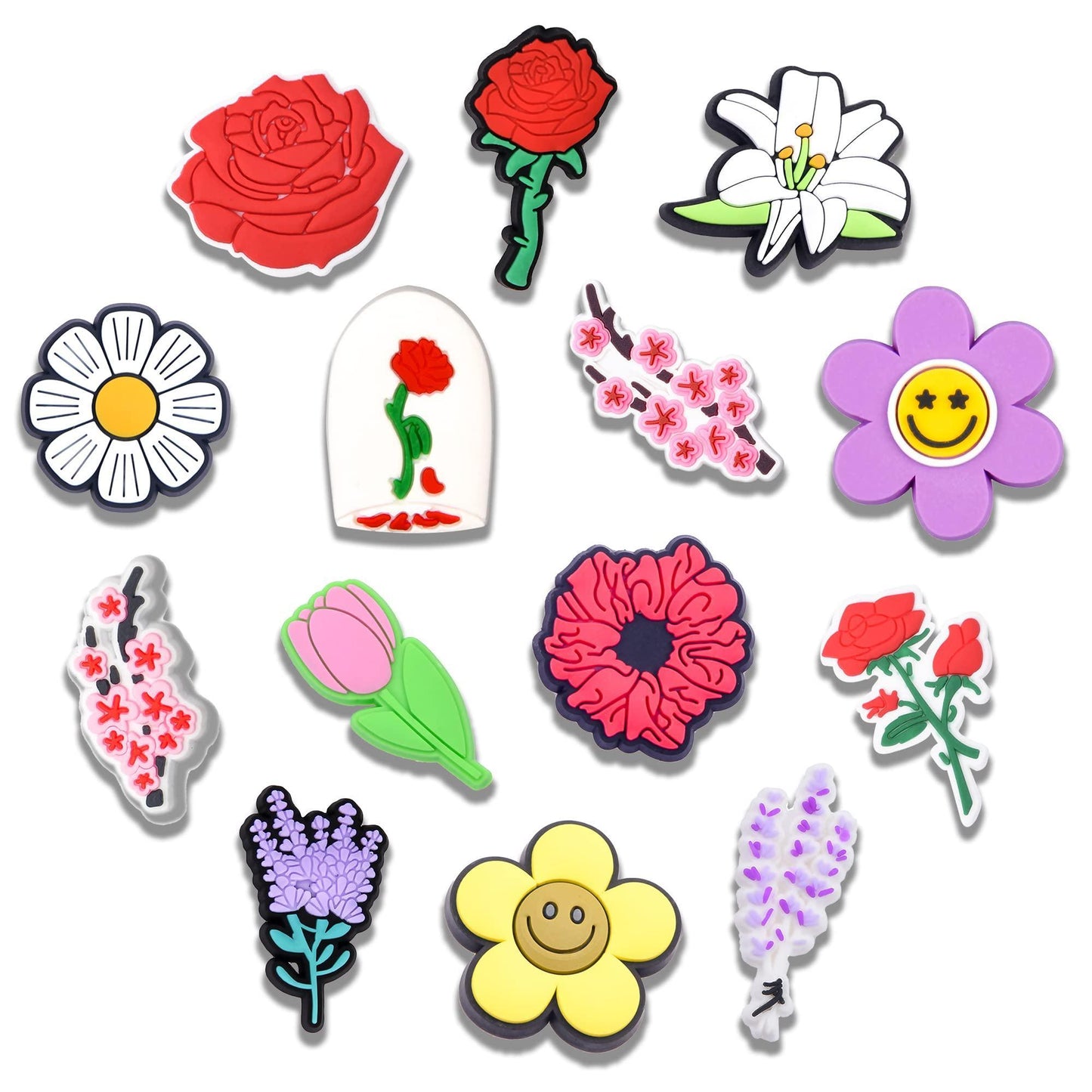 Flower Croc Charms 14pcs Set