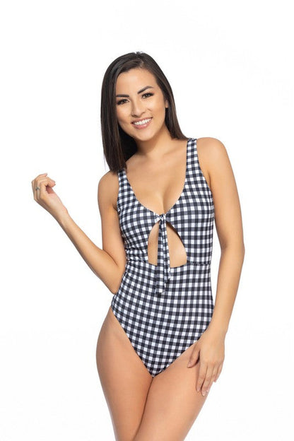 Black & White Gingham Swimwear