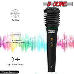 5Core XLR Microphone Dynamic Mic Karaoke Singing Studio Mics Handheld