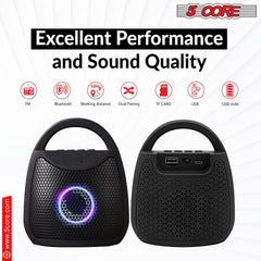 5Core Outdoor Bluetooth Speaker Wireless Portable Waterproof for Patio