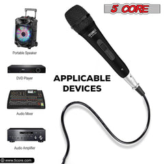 5Core XLR Microphone Dynamic Mic Karaoke Singing Studio Mics Handheld