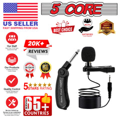 5Core Lavalier Microphone Clip On Professional Grade 3.5mm Lav Lapel