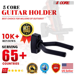 5Core Guitar Wall Mount Hanger Display Wall Hook Soft Padding Holder