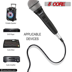 5Core XLR Microphone Dynamic Mic Karaoke Singing Studio Mics Handheld