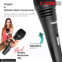 5Core XLR Microphone Dynamic Mic Karaoke Singing Studio Microfono