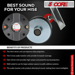 5 Core Compression Driver 3.5 Inch Tweeter Horn Throat 220W Peak Loud