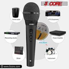 5Core XLR Microphone Dynamic Mic Karaoke Singing Studio Mics Handheld