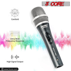 5Core XLR Microphone Dynamic Mic Karaoke Singing Studio Microfono