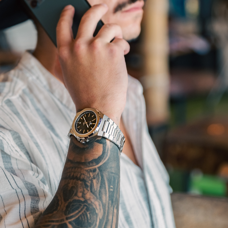 Bastion Luxury Stainless Steel Watch – Water-Resistant 100M