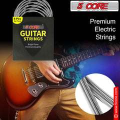 5Core Electric Guitar Strings Nickel 0.009-.042 Gauge w Bright Tone