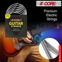 5Core Electric Guitar Strings Nickel 0.009-.042 Gauge w Bright Tone