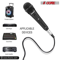 5Core XLR Microphone Dynamic Mic Karaoke Singing Studio Mics Handheld