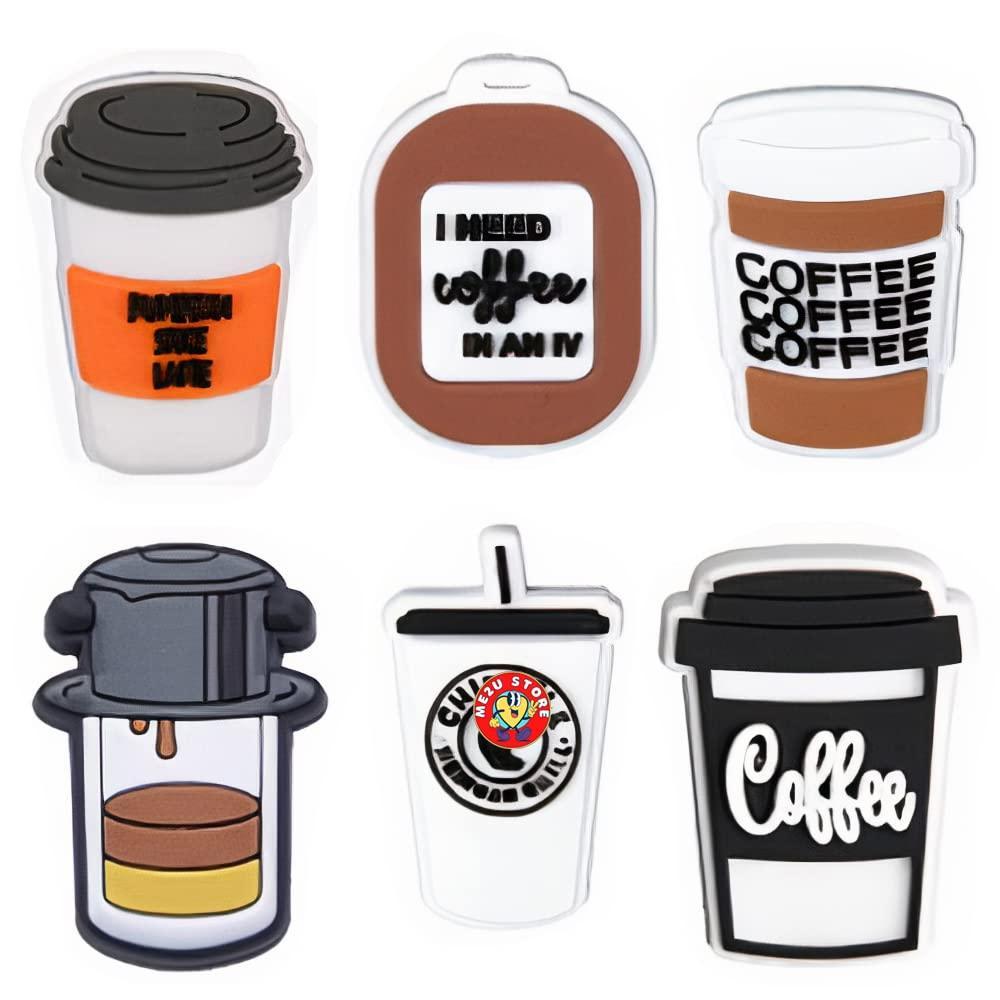 Coffee-Themed Croc Charms Set