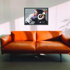 Banksy Monkey Graffiti Wall Art Poster For Guys   Gamer Room Music