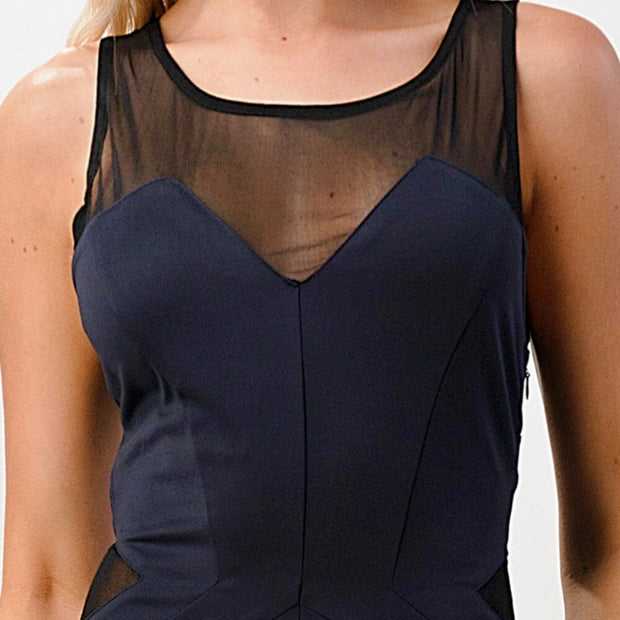 Mesh Insert Bodycon Dress