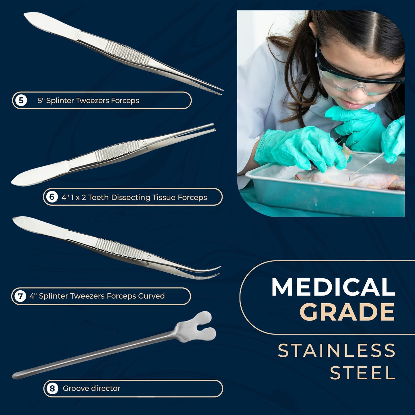 Advanced Dissection Kit with Stainless Steel Tools