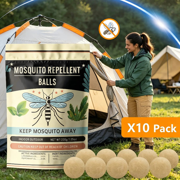 10Pcs Mosquito Repellent Balls – Outdoor & Indoor Mosquito Deterrent for Camping, Patio, Yard & Travel