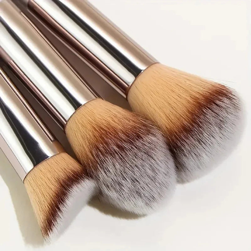 10-Piece Makeup Brush Set with Rose Gold Handles