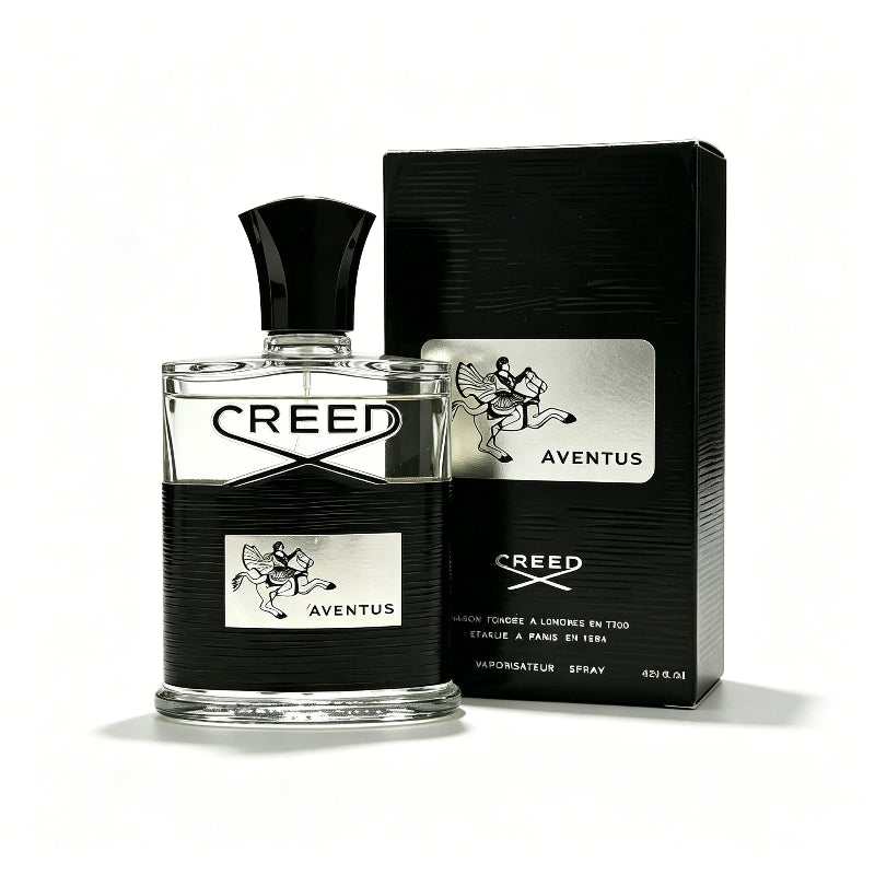 CREED Aventus Perfume Bottle – Clear Glass Fragrance Bottle with Black Cap