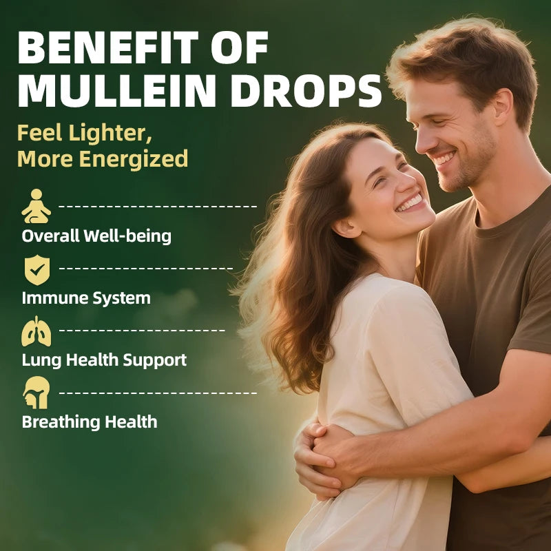 Mullein Leaf Extract Drops – Lung Cleanse, Immune Support, Detox & Respiratory Support Herbal Supplement