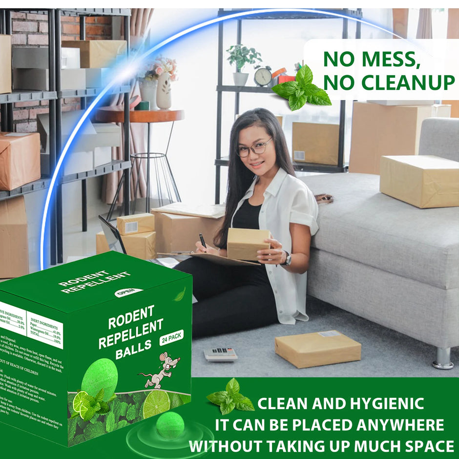 48 PCS Natural Peppermint Oil Rat Repellent Balls for Mice Rats Squirrels Pest Control