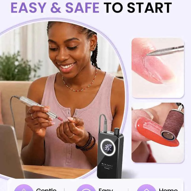 Makartt YEEYAN Cordless Nail Drill Machine with LCD Display, Low Vibration Electric Nail File for Gel Removal & Home Nail Care