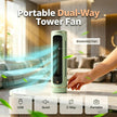 Portable Dual-Way Bladeless Tower Fan with USB & Ultra-Quiet Sleep Mode