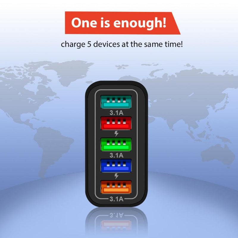 PBG 48W Quick Charge Multi Port USB Charger Fast Charging Adapter