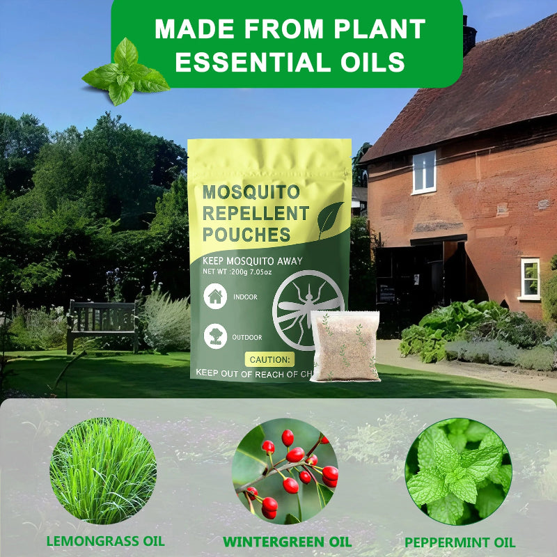 10 Pack Mosquito Repellent Sachets – Natural Plant Oil Mosquito Deterrent for Indoor & Outdoor Use