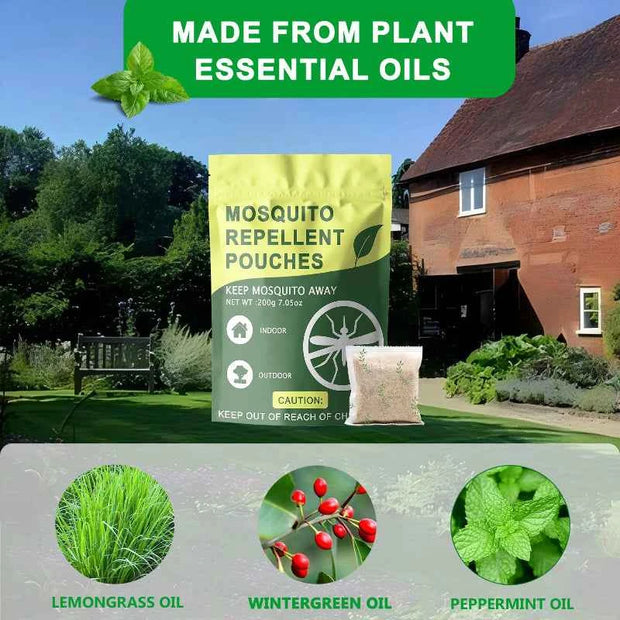 10 Pack Mosquito Repellent Sachets – Natural Plant Oil Mosquito Deterrent for Indoor & Outdoor Use