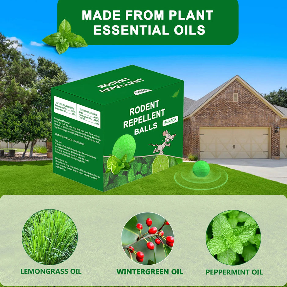 48 PCS Natural Peppermint Oil Rat Repellent Balls for Mice Rats Squirrels Pest Control