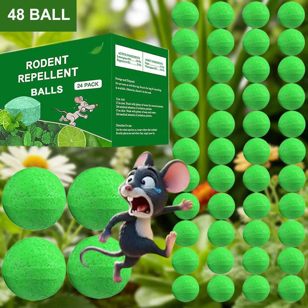 48 PCS Natural Peppermint Oil Rat Repellent Balls for Mice Rats Squirrels Pest Control