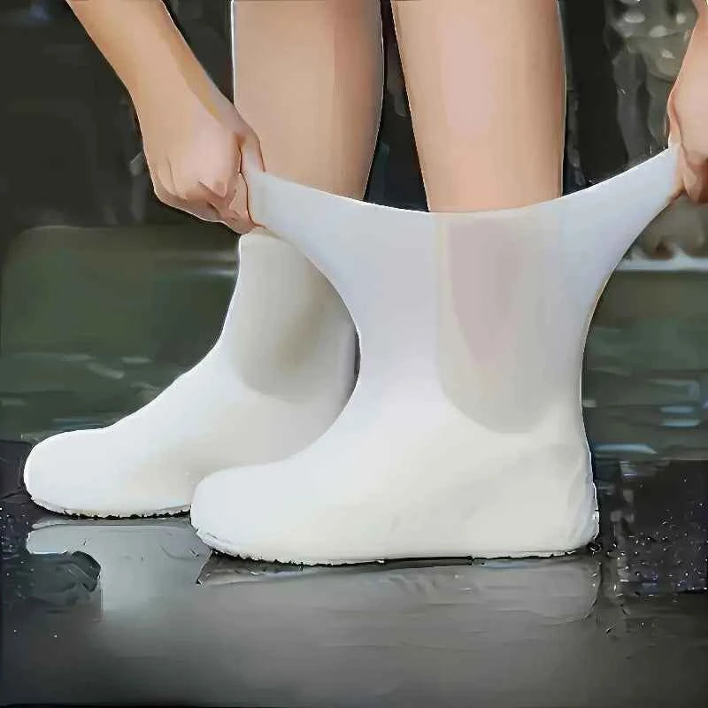 Waterproof Silicone Shoe Covers - 1 Pair, Reusable, Slip-On Design for Shoes