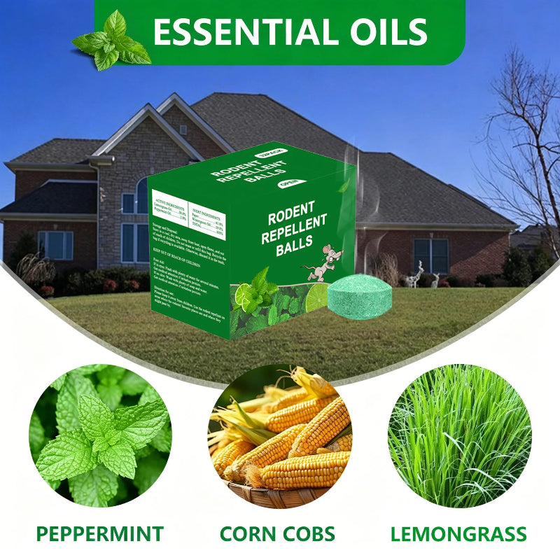48 PCS Peppermint Rodent Repellent Balls – Natural Mouse & Rat Control Deterrent for Home, Garden & Outdoor Areas