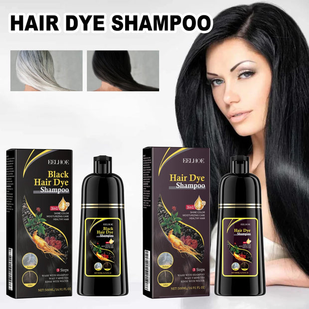 EELHOE Black Hair Dye Shampoo 500ml