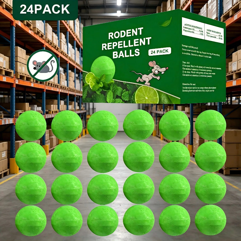 24 PCS Natural Rodent Repellent Balls – Pest Deterrent for Mice, Rats, Squirrels, Spiders & Cockroaches