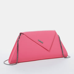 Angelica Hot Pink Leather Clutch Bag