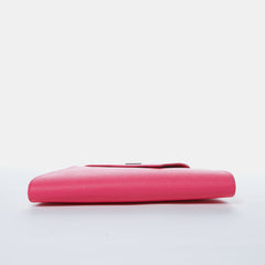 Angelica Hot Pink Leather Clutch Bag