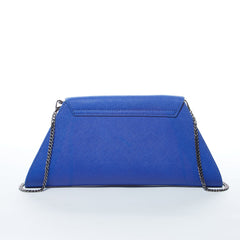 Pochette en cuir bleu cobalt Angelica