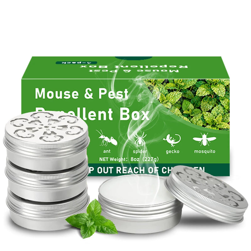 Peppermint Oil Mouse & Rat Repellent – 4 Pack Natural Rodent Deterrent for Cars, Garages & Home