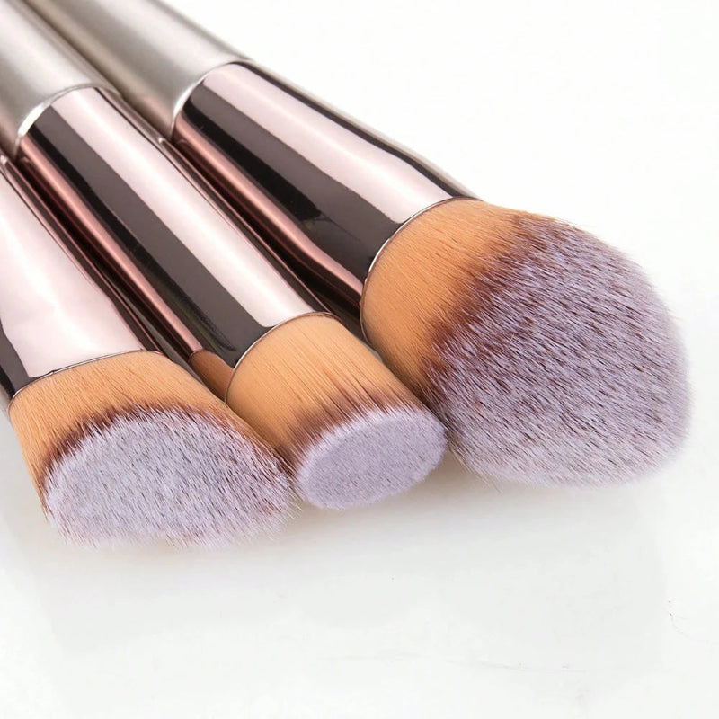 10-Piece Makeup Brush Set with Rose Gold Handles