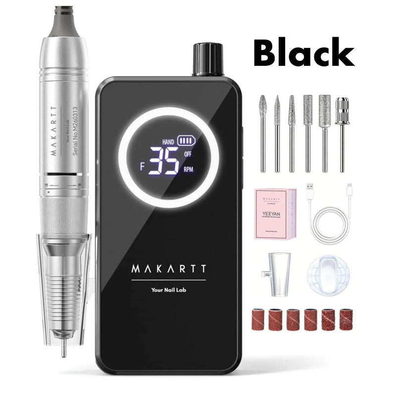 Makartt YEEYAN Cordless Nail Drill Machine with LCD Display, Low Vibration Electric Nail File for Gel Removal & Home Nail Care