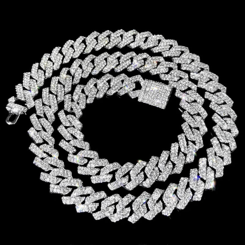Luxury Diamond-Cut Curb Chain Necklace Set in Silver and Gold