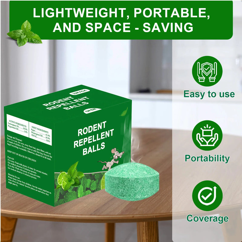 48 PCS Peppermint Rodent Repellent Balls – Natural Mouse & Rat Control Deterrent for Home, Garden & Outdoor Areas