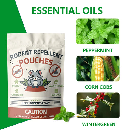 10 Pack Peppermint Rodent Repellent Pouches – Natural Mouse & Rat Deterrent for Home, Car, Garage & Outdoor Use